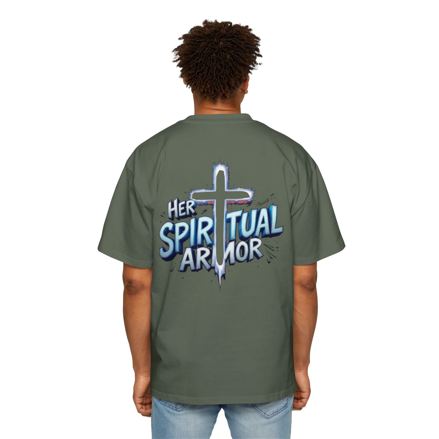 Men's Tee - Her Spiritual Armor Couple Collection Oversized T-Shirt