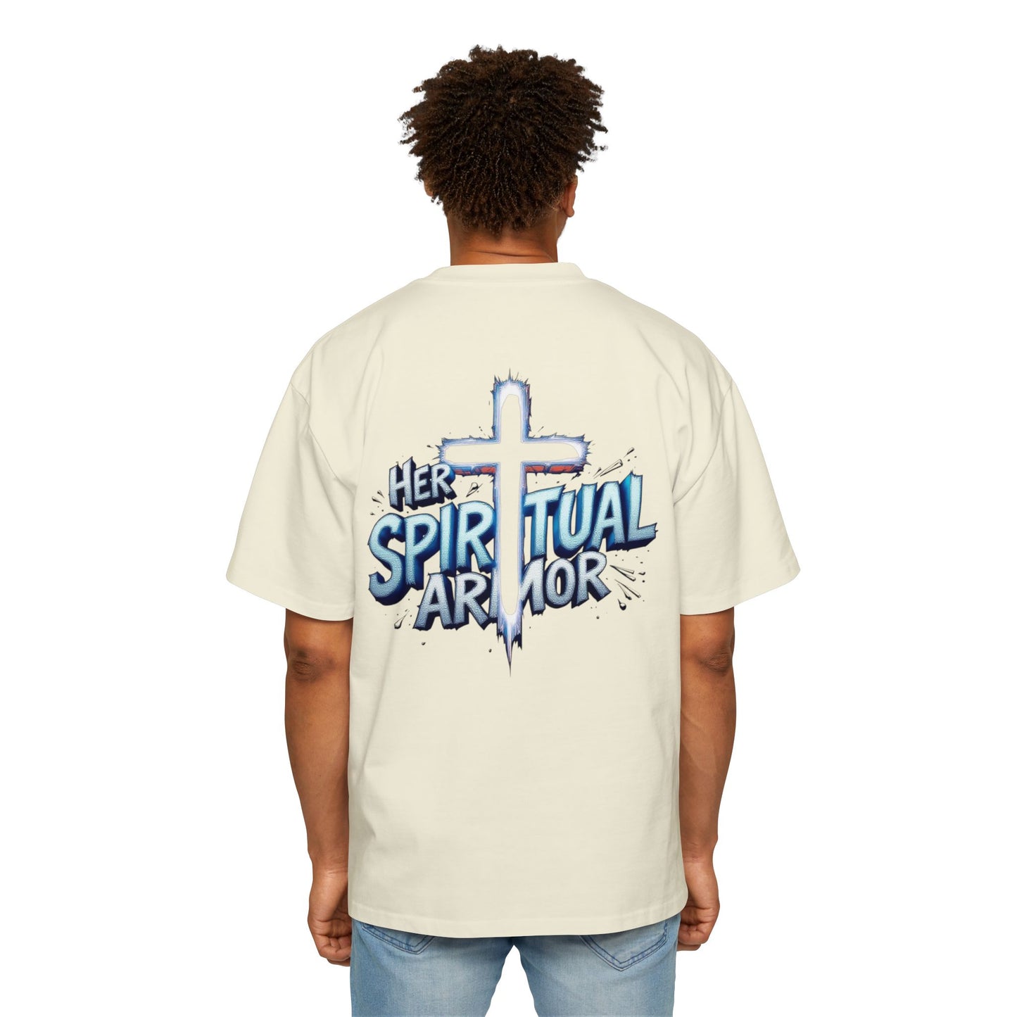 Men's Tee - Her Spiritual Armor Couple Collection Oversized T-Shirt