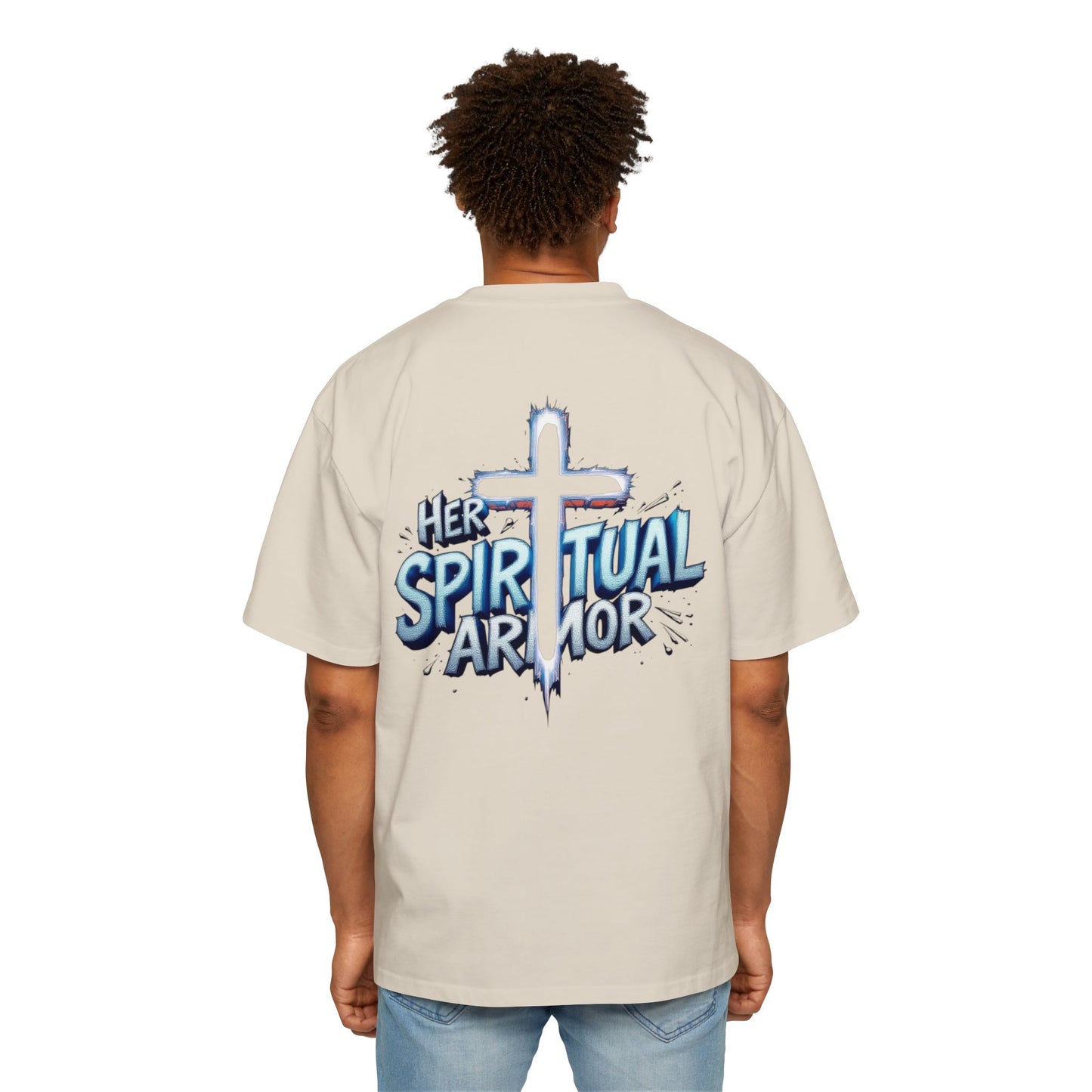 Men's Tee - Her Spiritual Armor Couple Collection Oversized T-Shirt