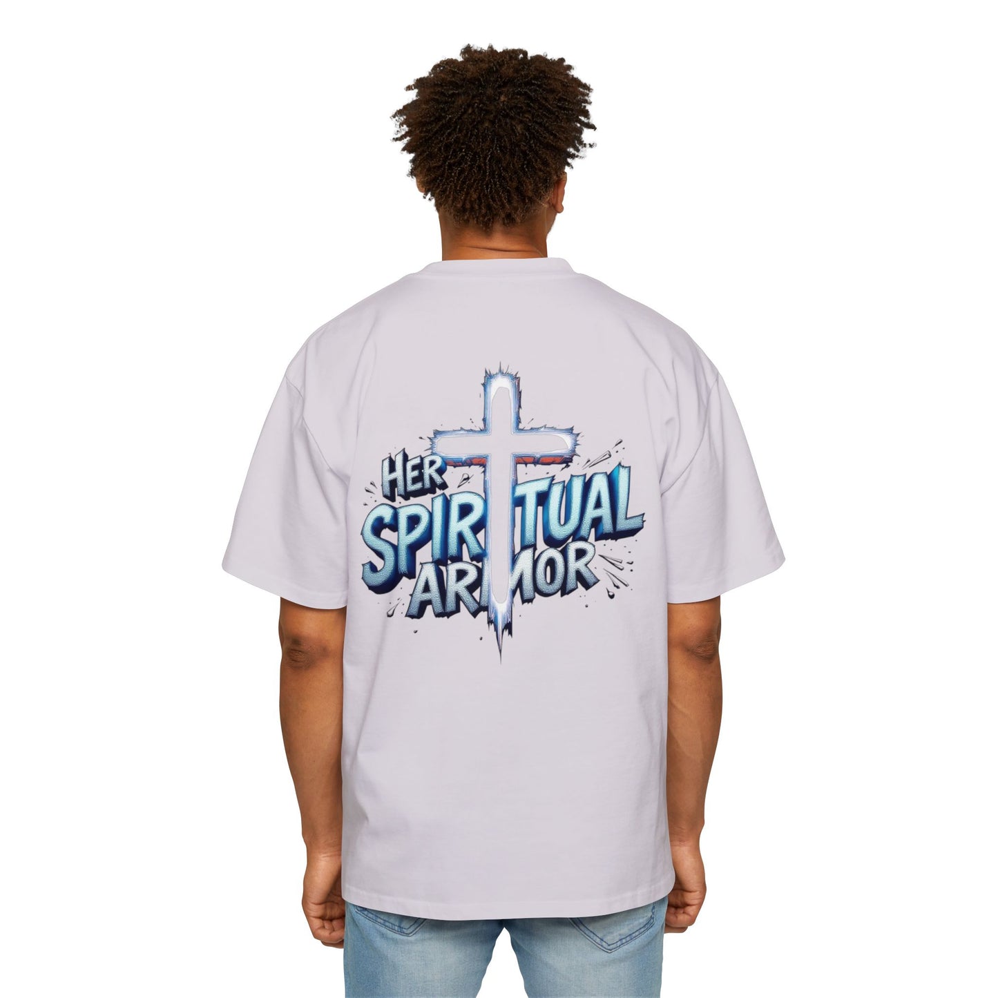 Men's Tee - Her Spiritual Armor Couple Collection Oversized T-Shirt