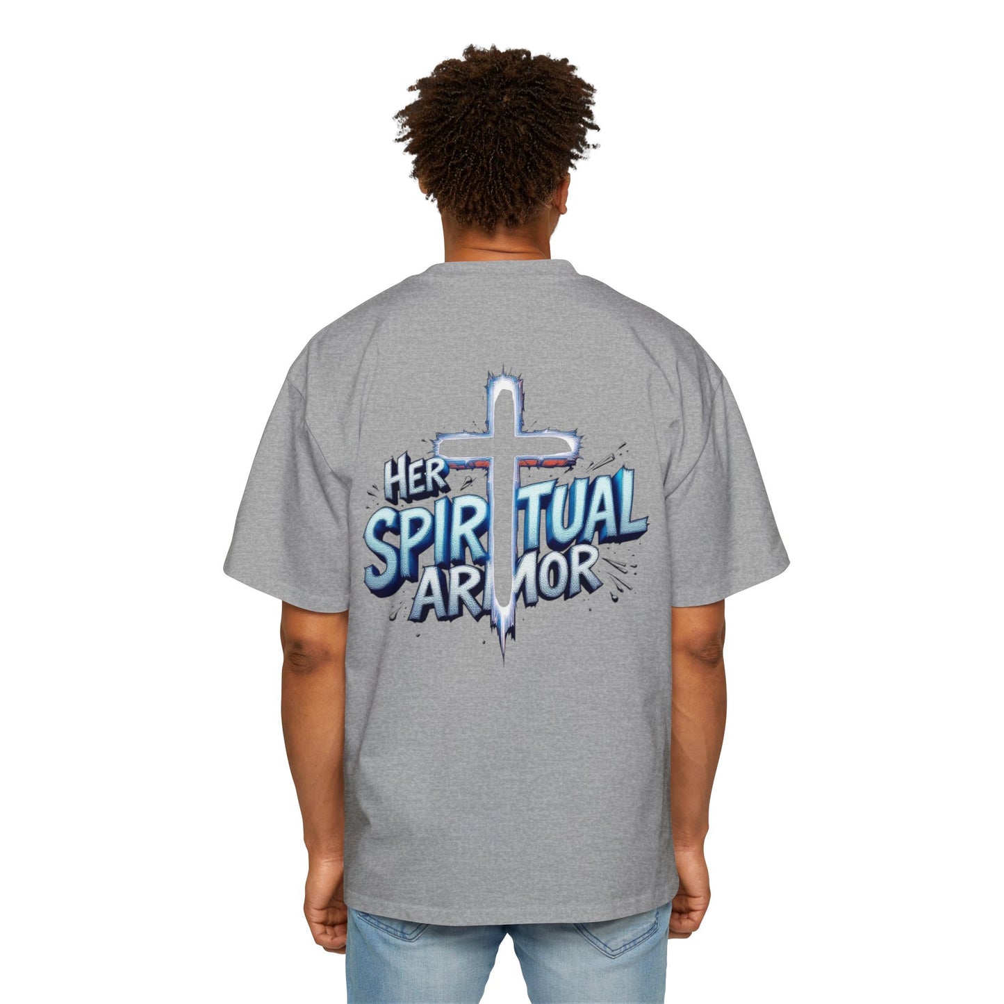 Men's Tee - Her Spiritual Armor Couple Collection Oversized T-Shirt