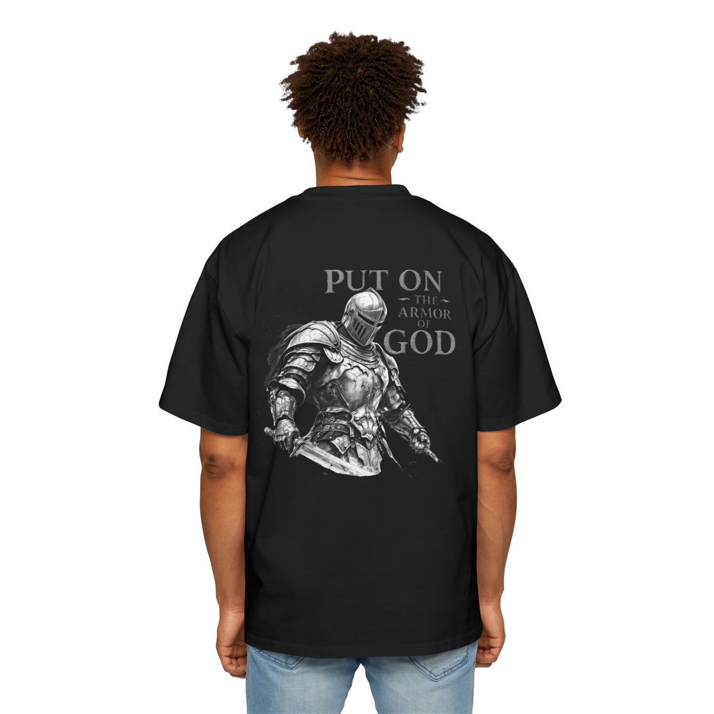 T-Shirt - Put on the Armor of God - Men's Heavy Oversized Tee