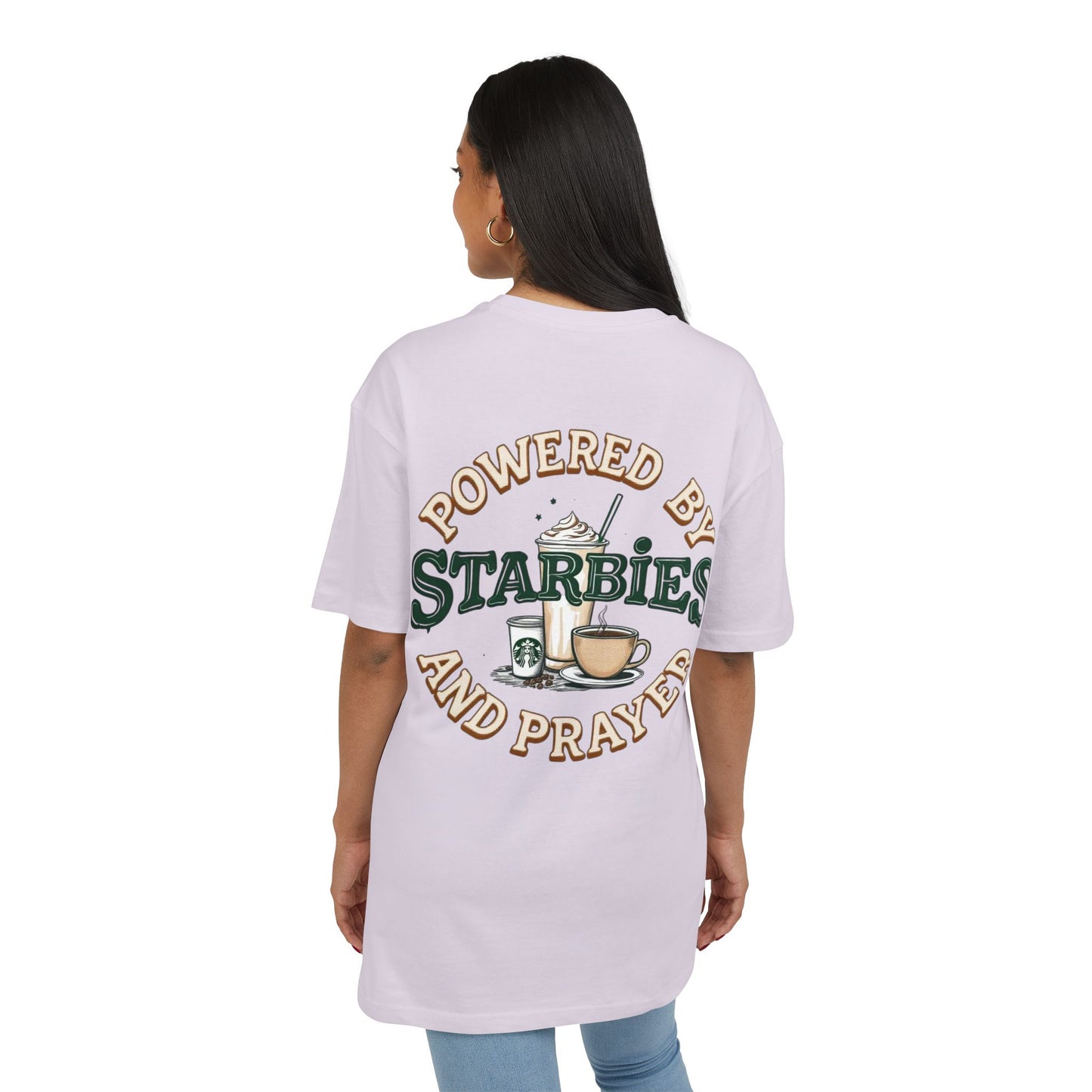 Oversize Tee - Powered by Starbies and Prayer