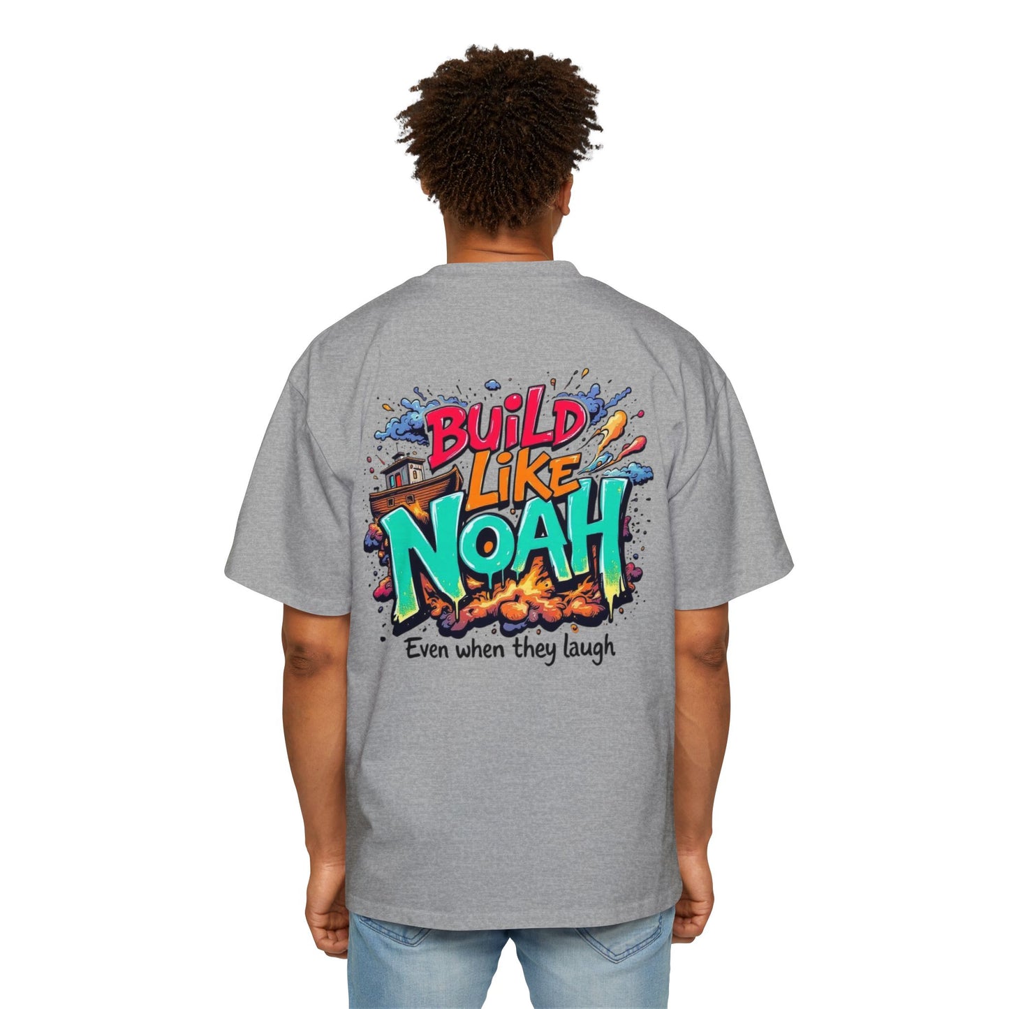 Oversized Tee - Build Like Noah Graphic Print