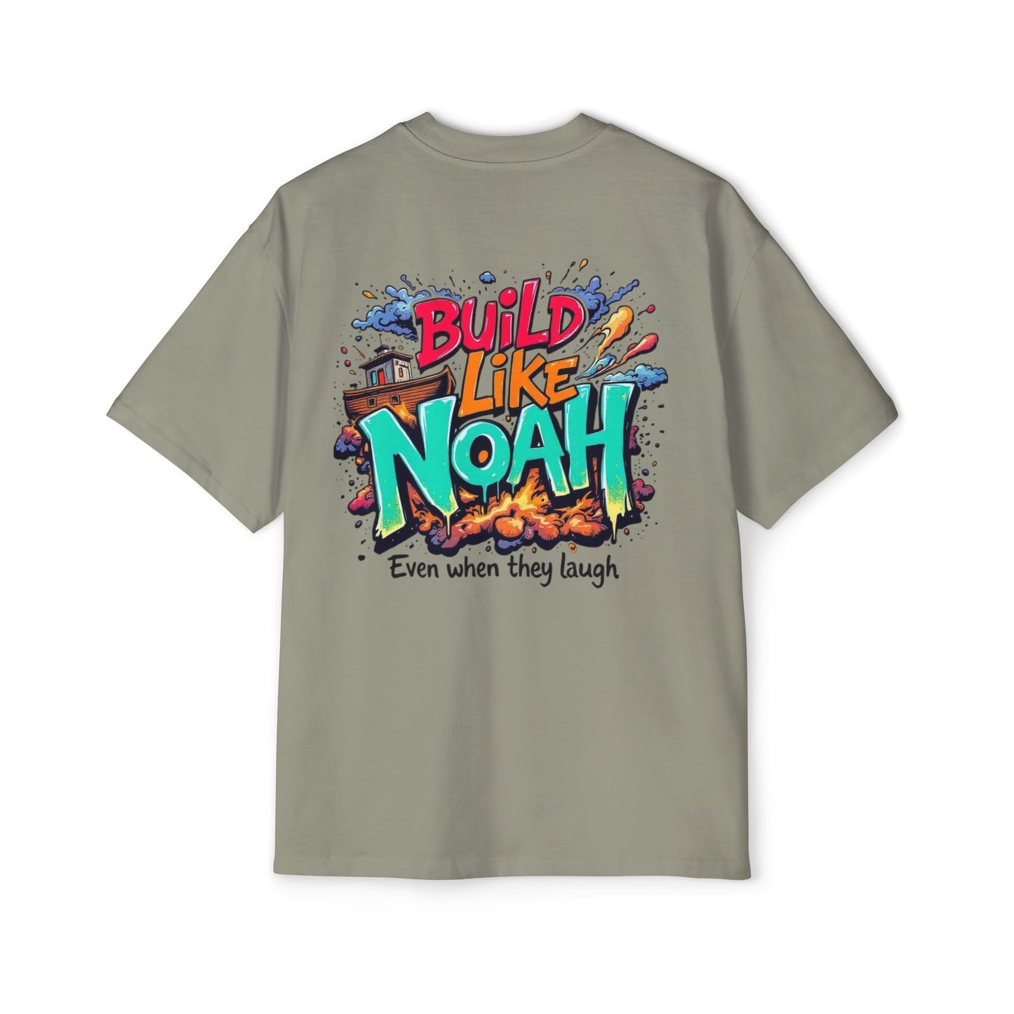 Oversized Tee - Build Like Noah Graphic Print