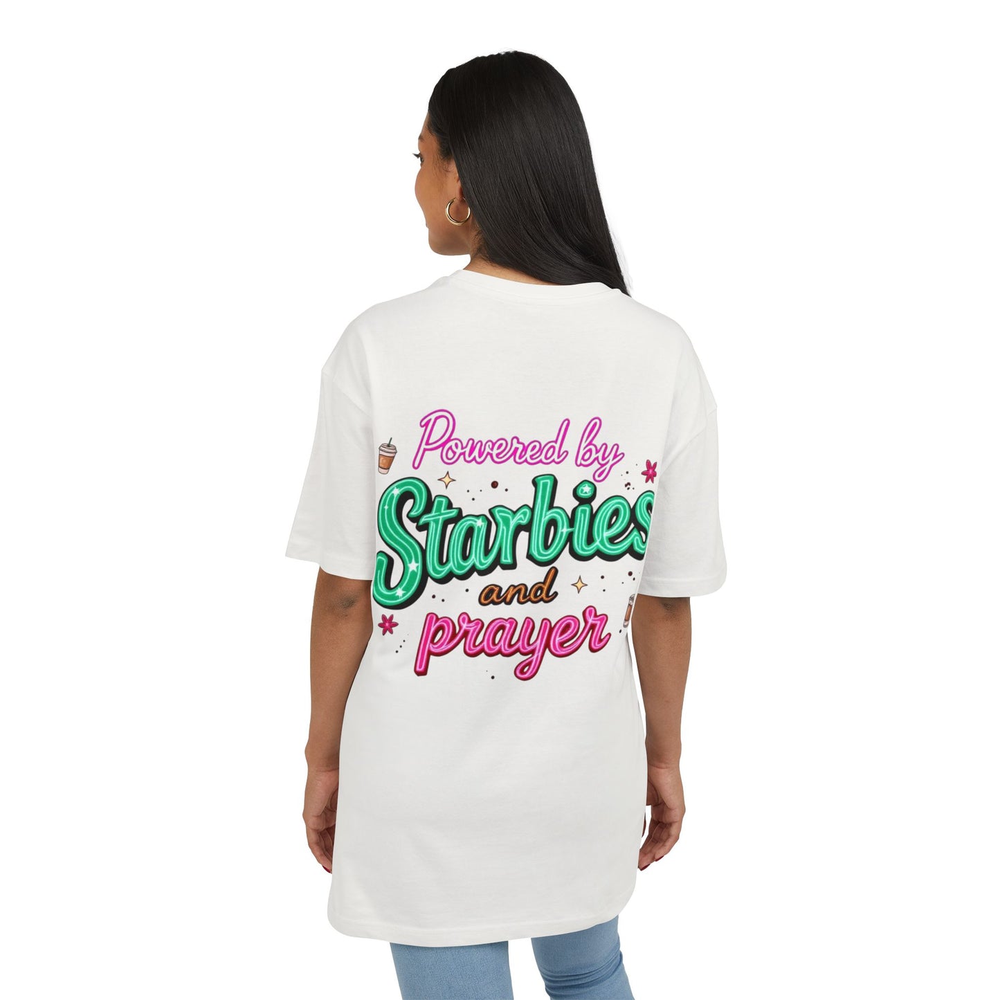 Oversize Tee - Powered by Starbies and Prayer