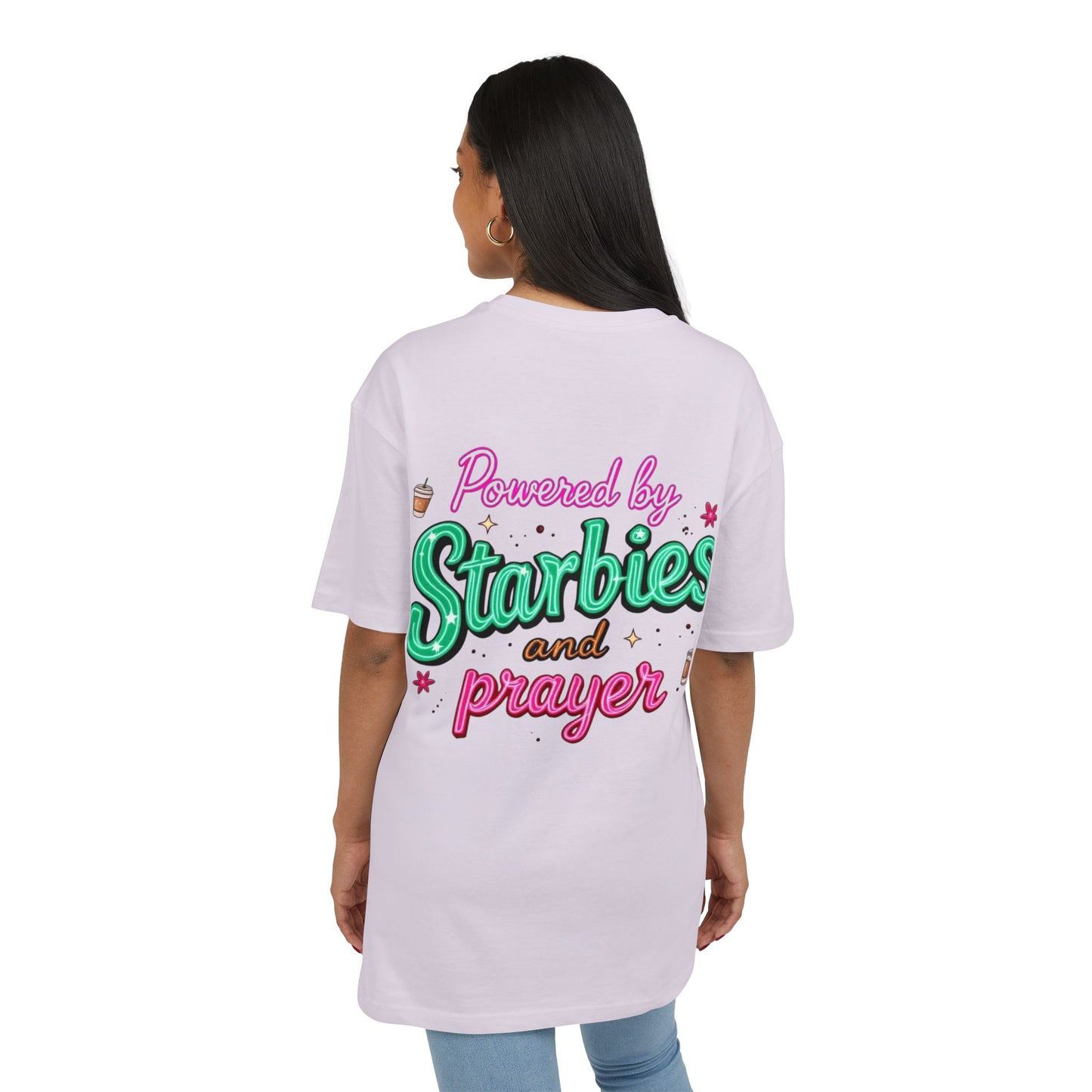 Oversize Tee - Powered by Starbies and Prayer