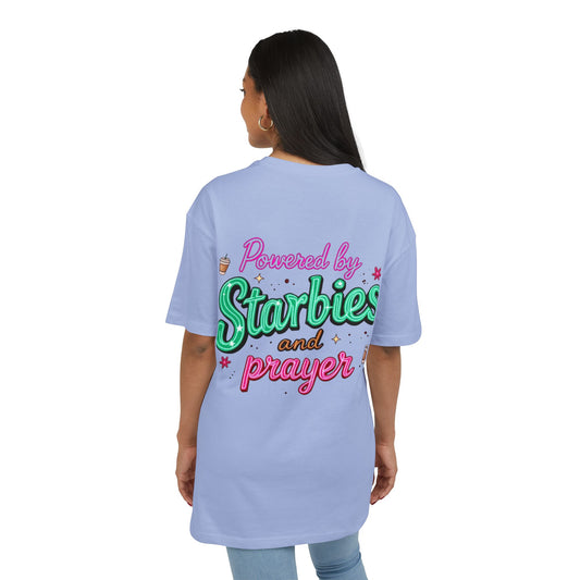 Oversize Tee - Powered by Starbies and Prayer