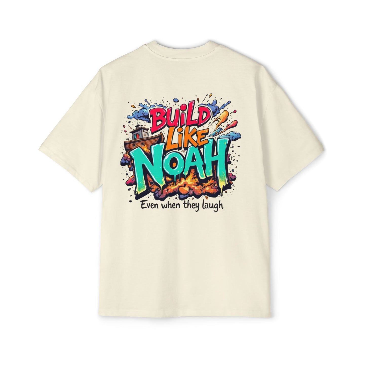 Oversized Tee - Build Like Noah Graphic Print