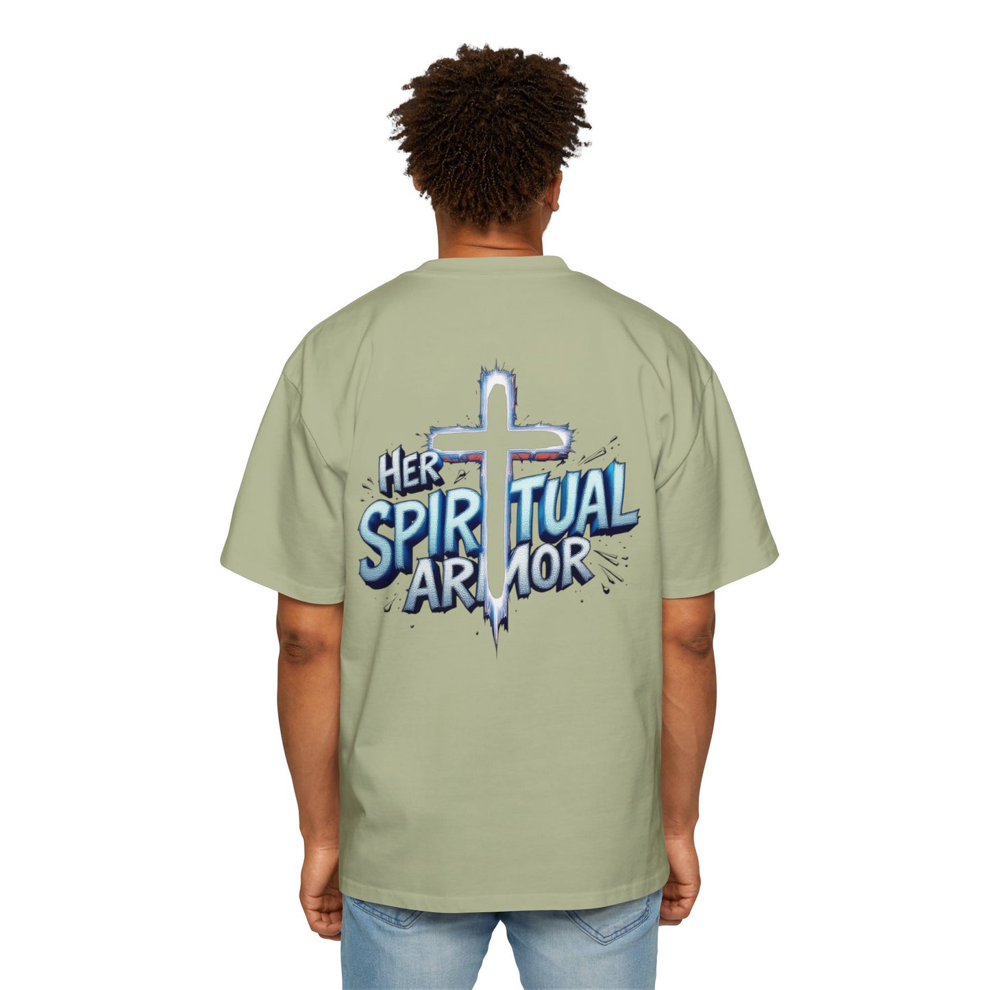 Men's Tee - Her Spiritual Armor Couple Collection Oversized T-Shirt
