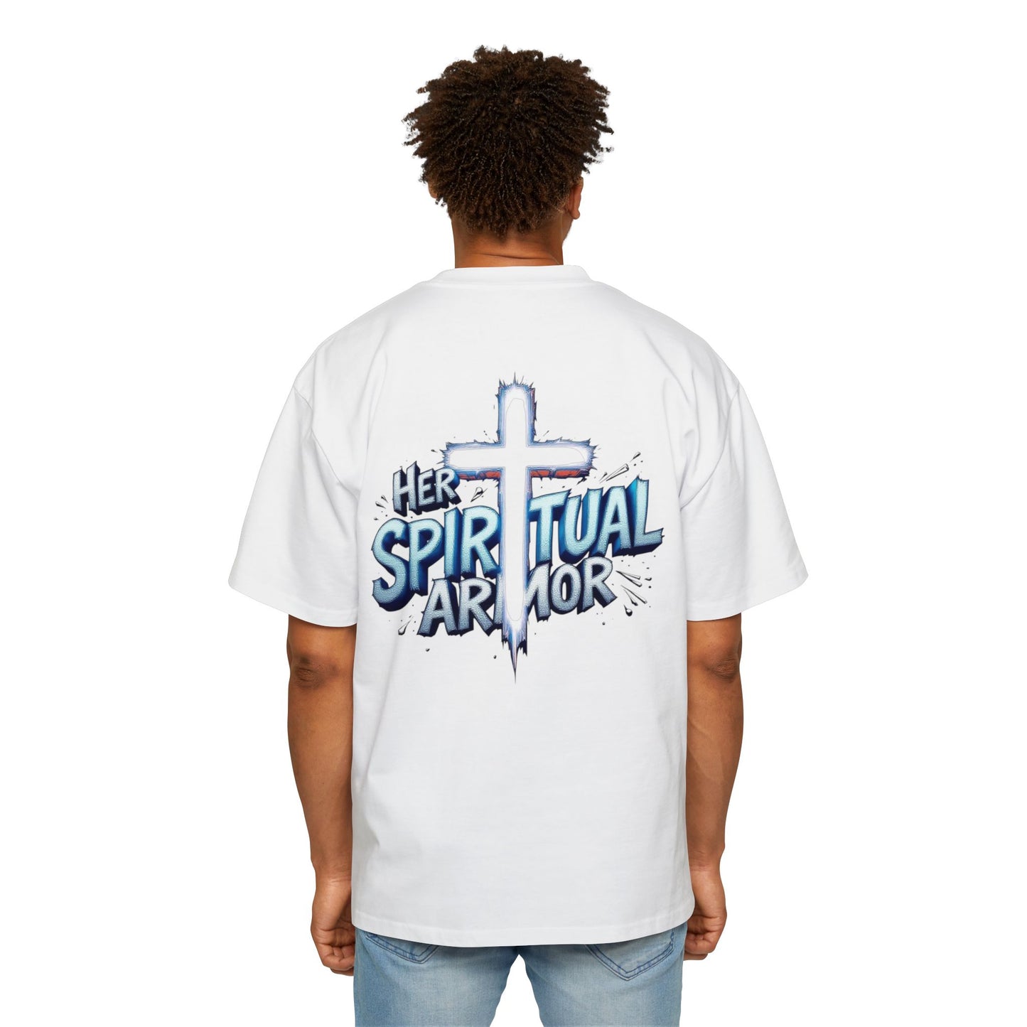 Men's Tee - Her Spiritual Armor Couple Collection Oversized T-Shirt