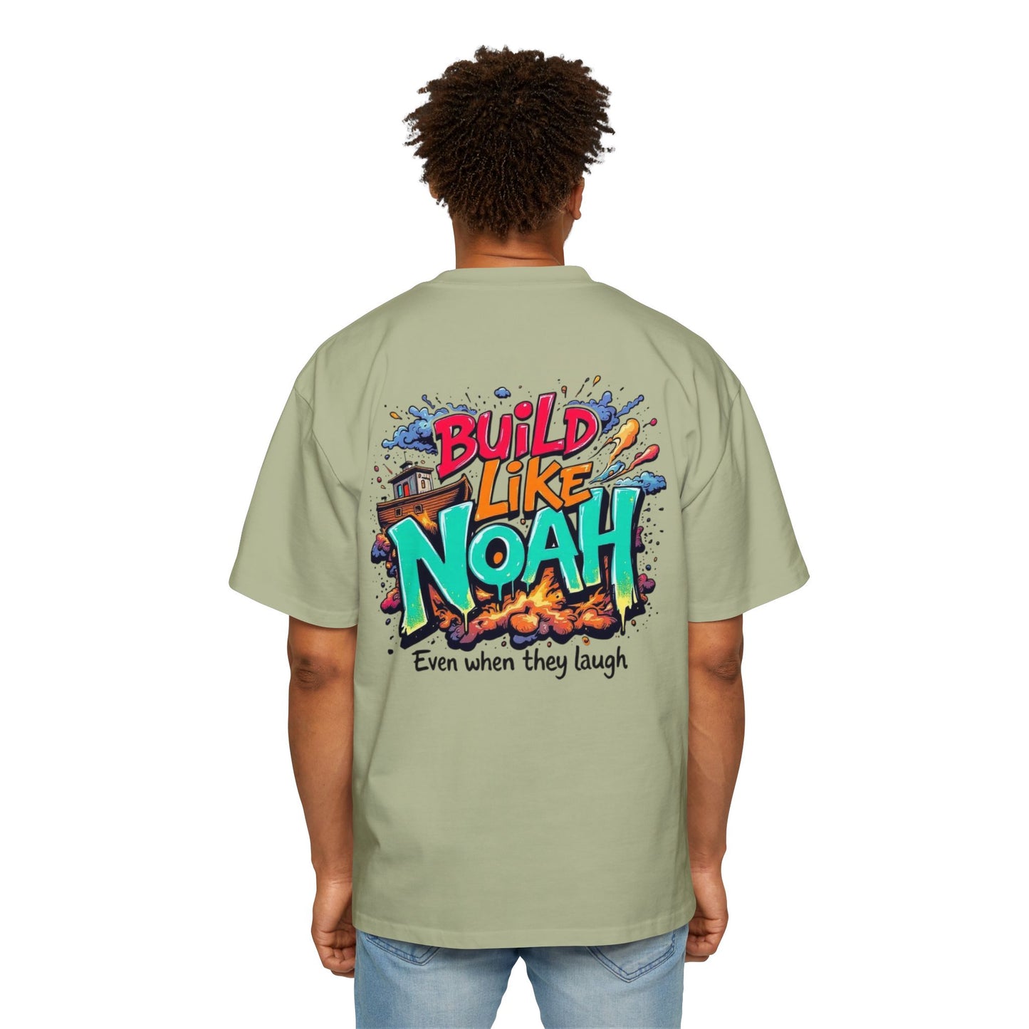 Oversized Tee - Build Like Noah Graphic Print