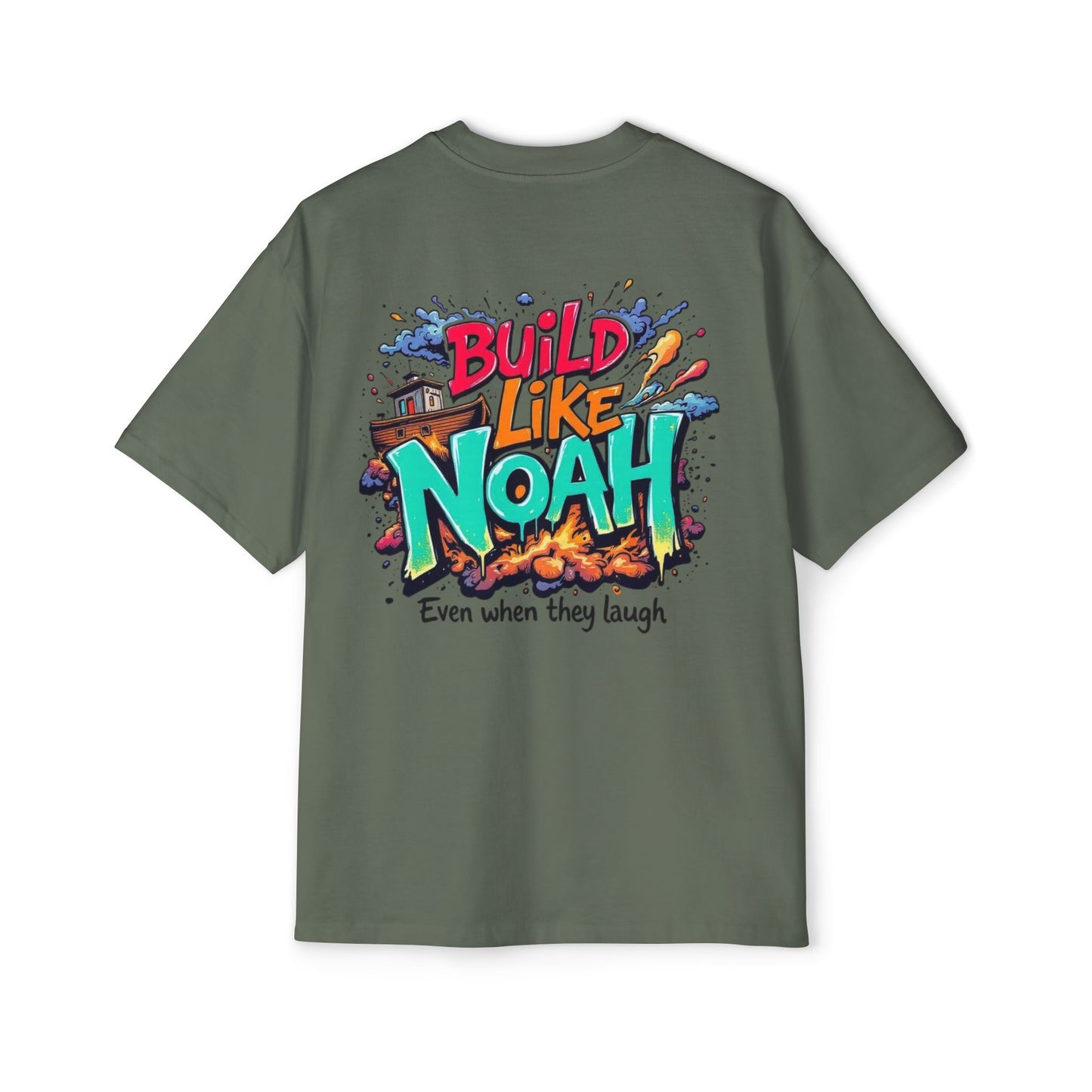 Oversized Tee - Build Like Noah Graphic Print