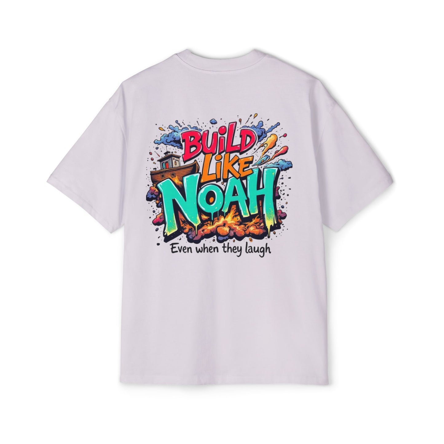 Oversized Tee - Build Like Noah Graphic Print