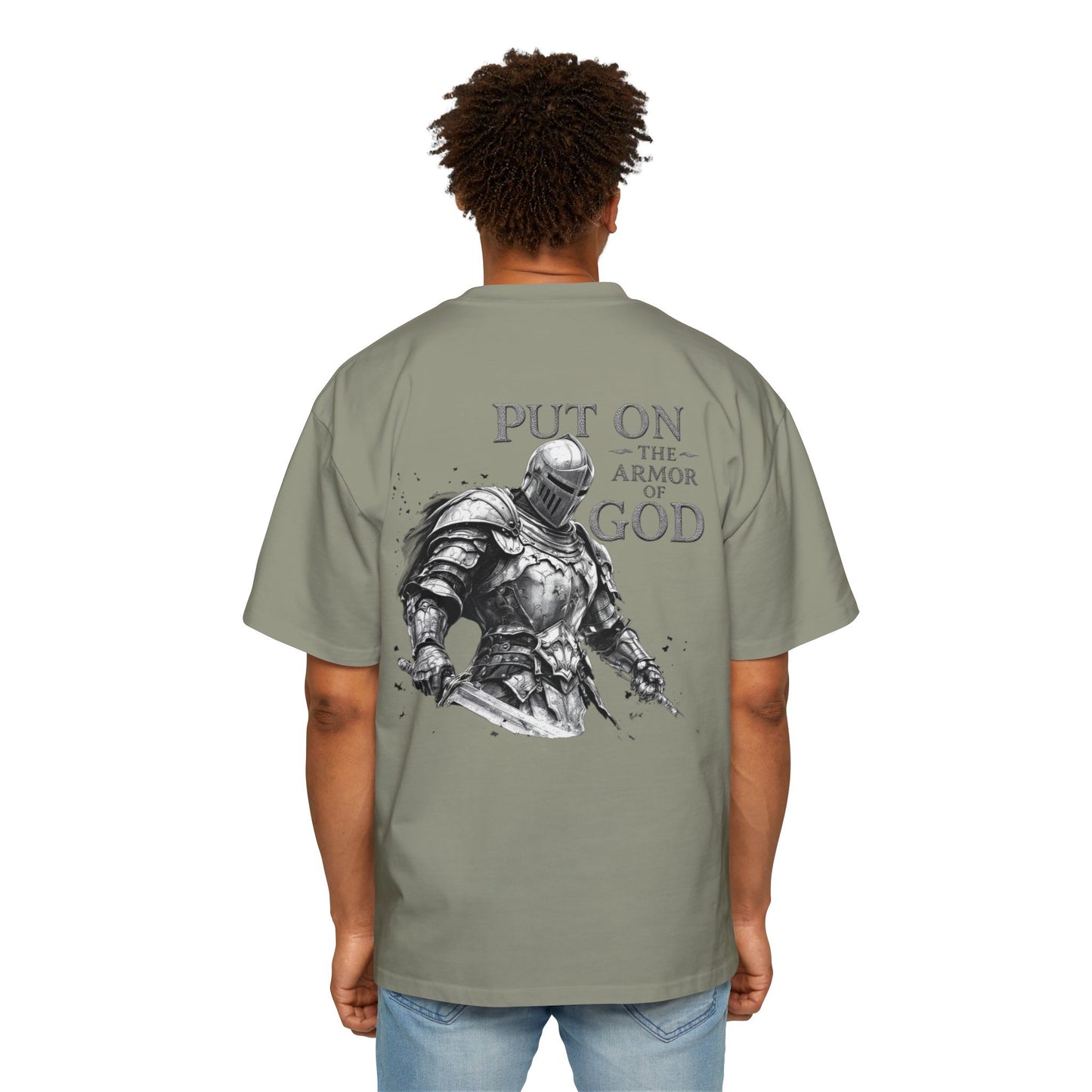 T-Shirt - Put on the Armor of God - Men's Heavy Oversized Tee