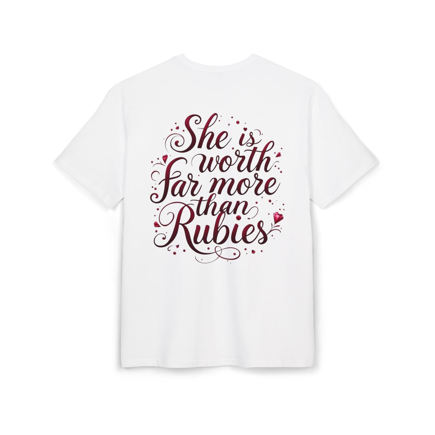 She Is Worth More Than Rubies – Women’s Oversized Christian Tee