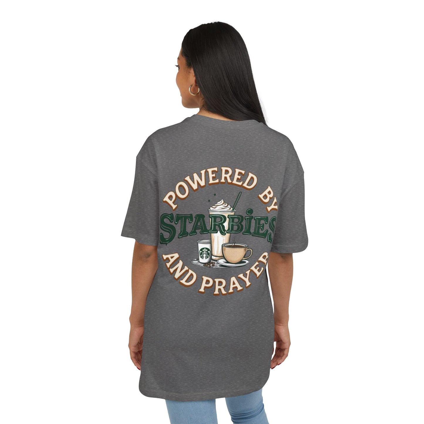 Oversize Tee - Powered by Starbies and Prayer