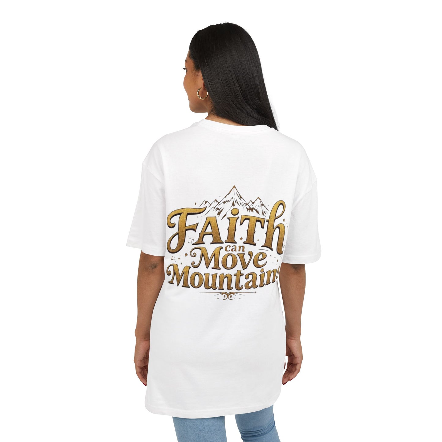 Women's Oversize Tee Faith Moves Mountains