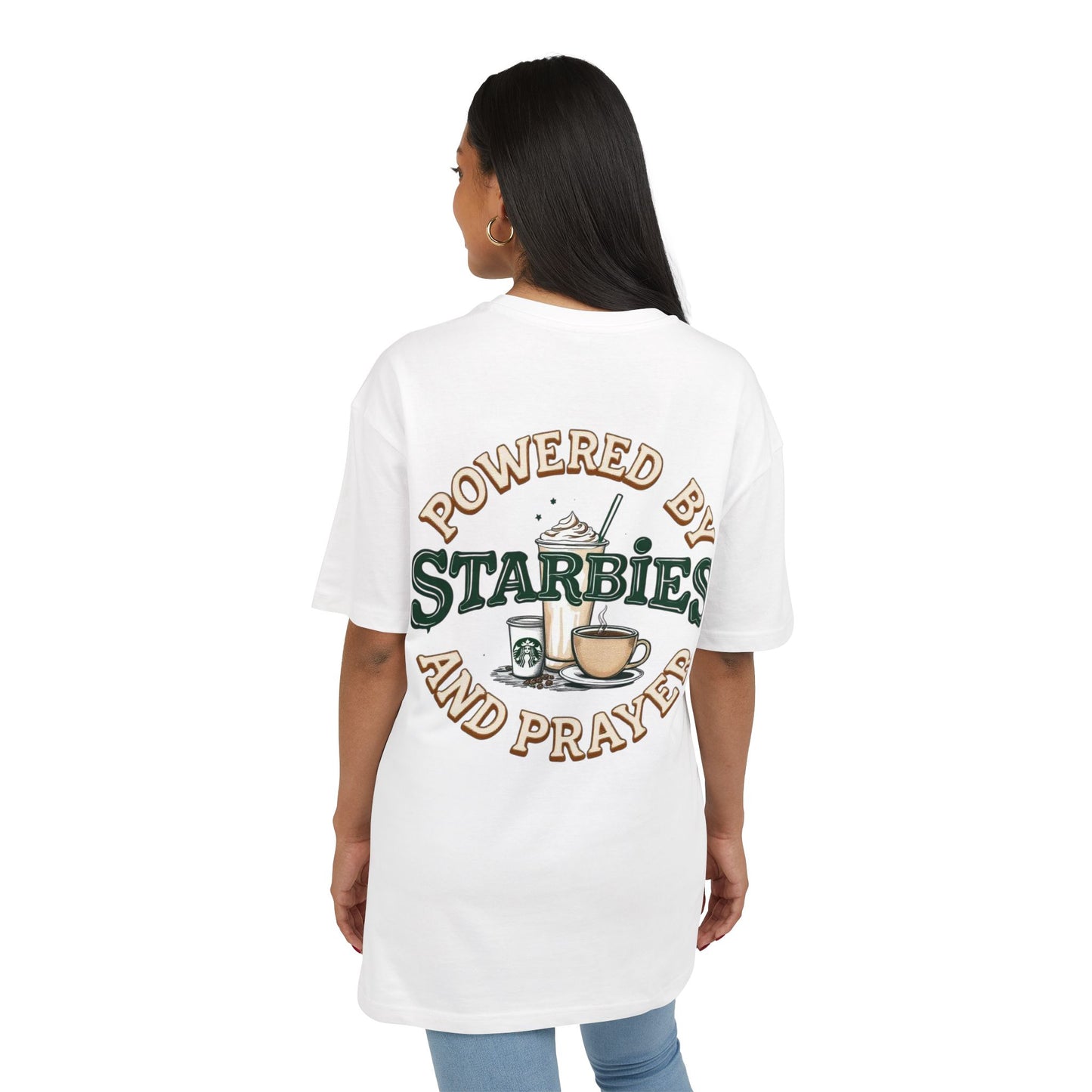 Oversize Tee - Powered by Starbies and Prayer
