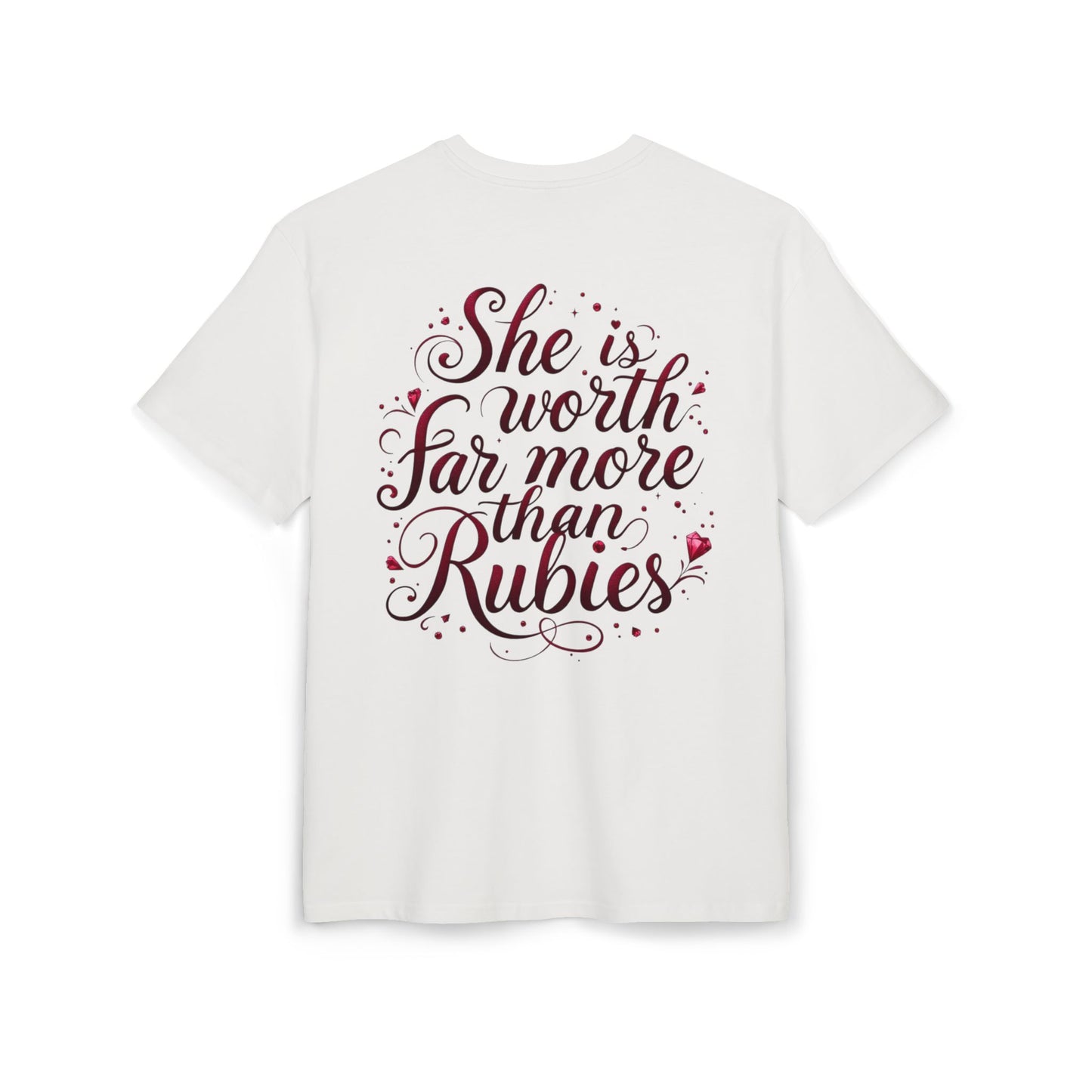 She Is Worth More Than Rubies – Women’s Oversized Christian Tee