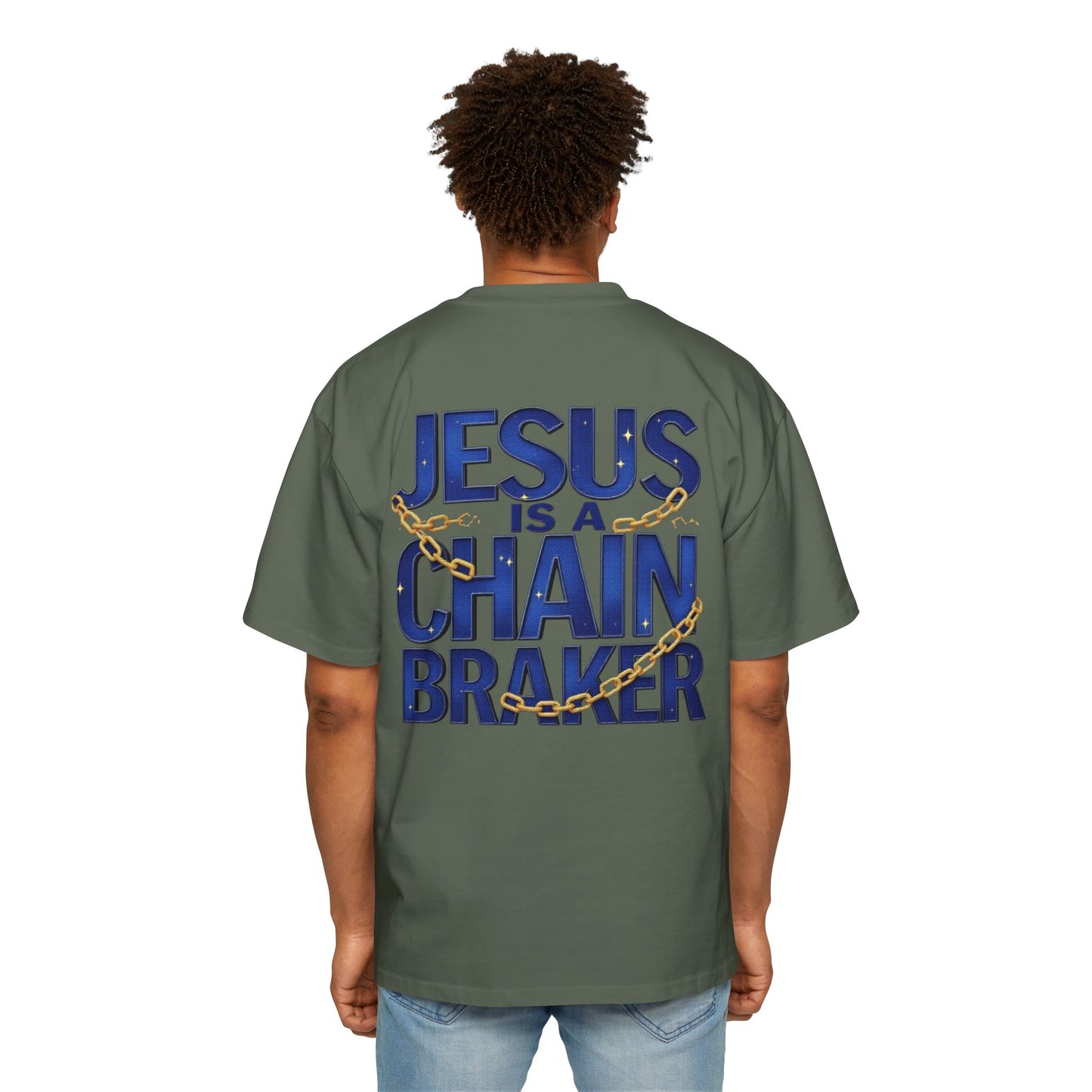 Oversized Tee - Jesus is a Chain Breaker Design