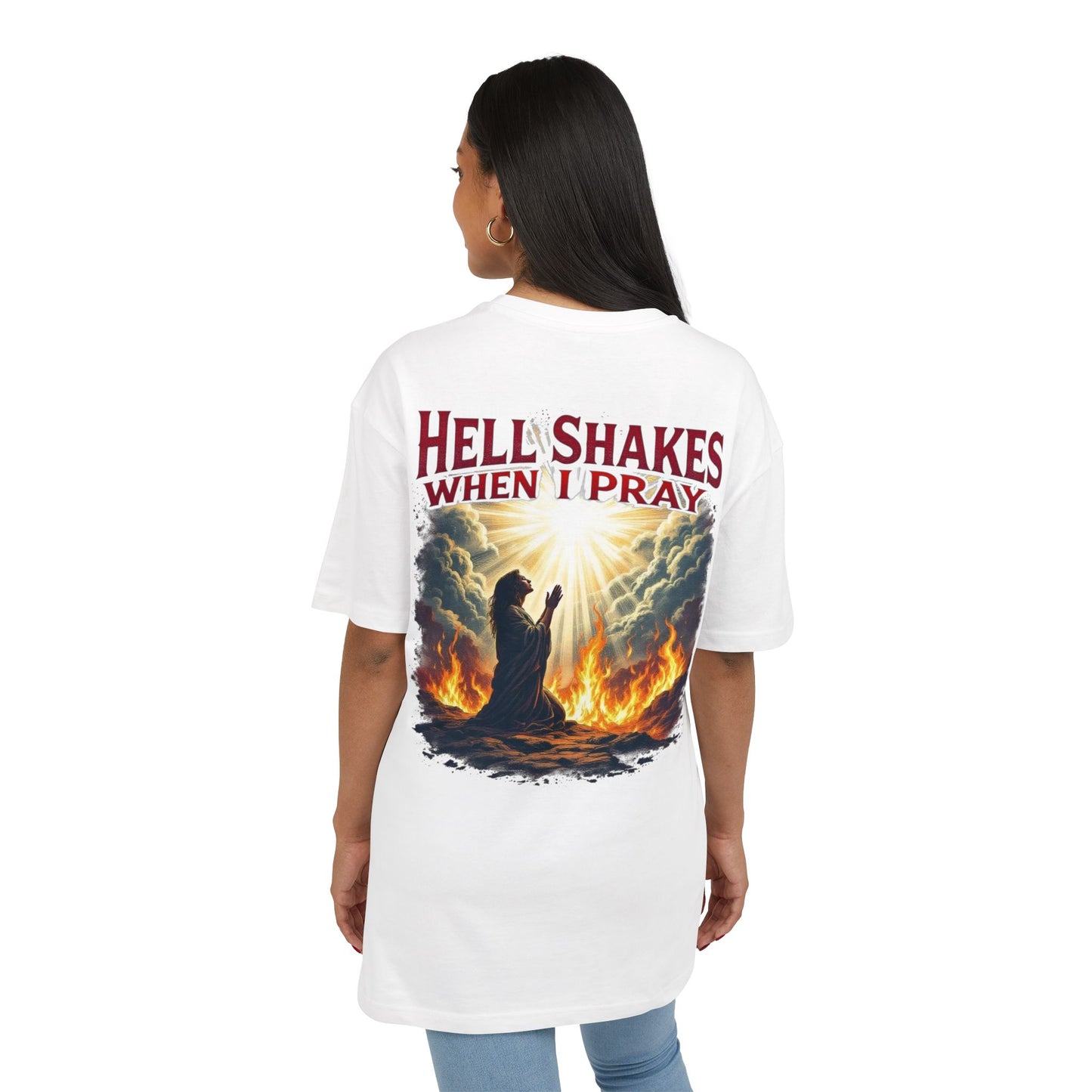 Oversize Tee - Hell Shakes when I Pray - Edgy Women's Shirt