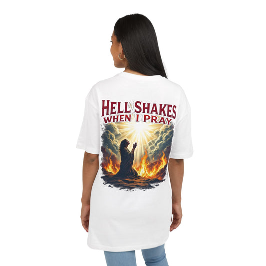 Oversize Tee - Hell Shakes when I Pray - Edgy Women's Shirt
