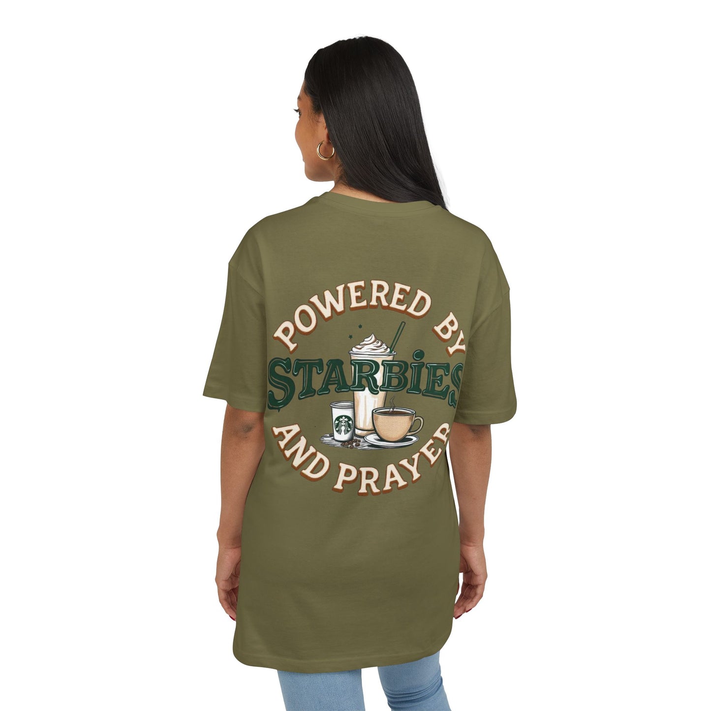 Oversize Tee - Powered by Starbies and Prayer