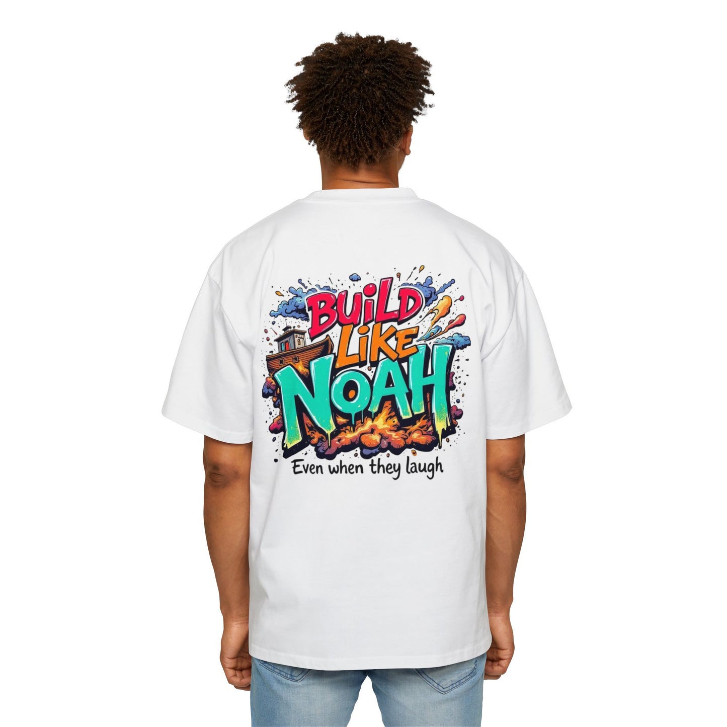 Oversized Tee - Build Like Noah Graphic Print