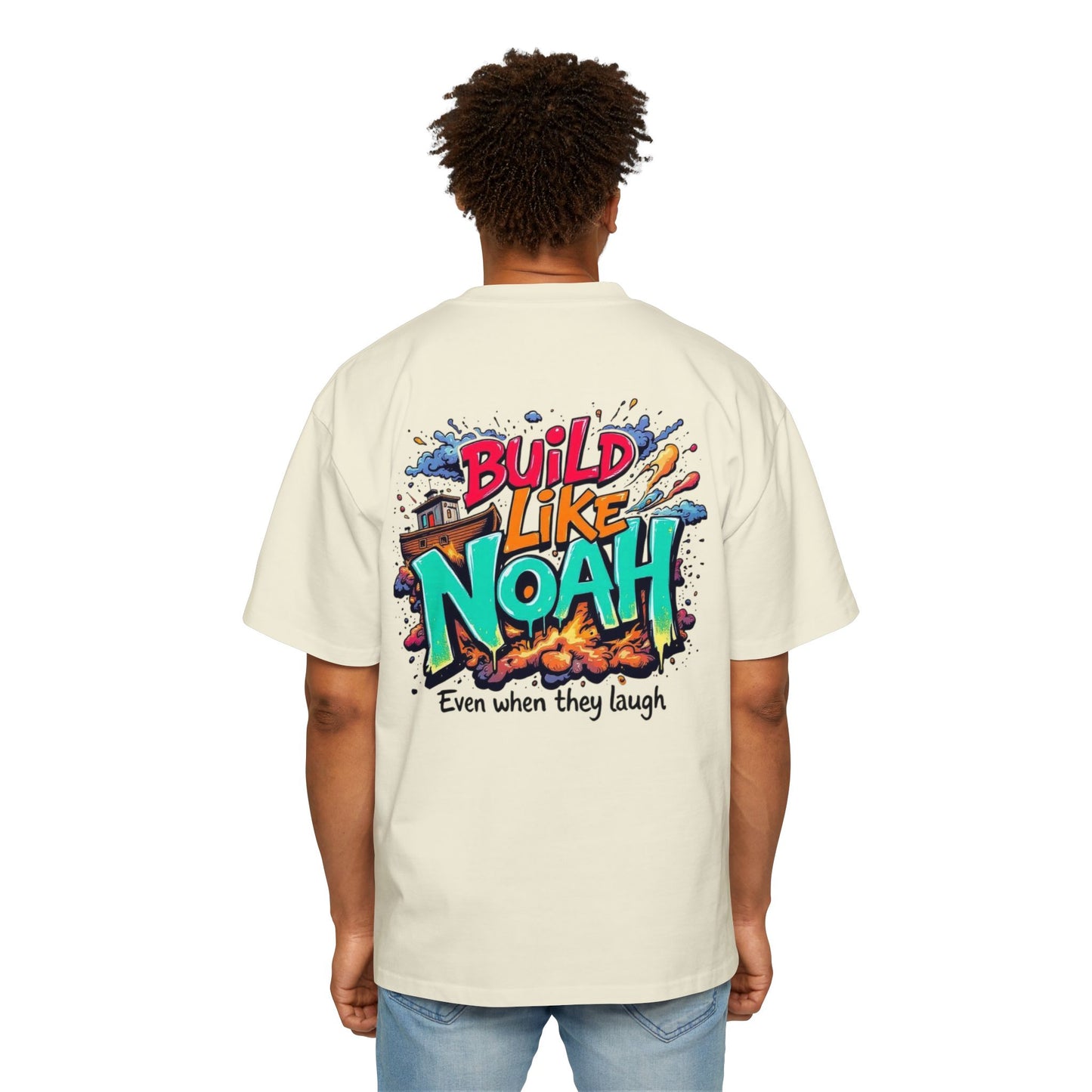 Oversized Tee - Build Like Noah Graphic Print