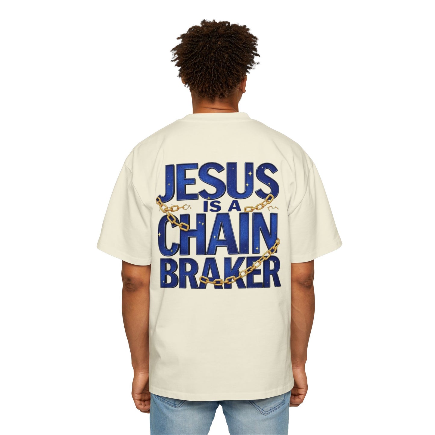 Oversized Tee - Jesus is a Chain Breaker Design