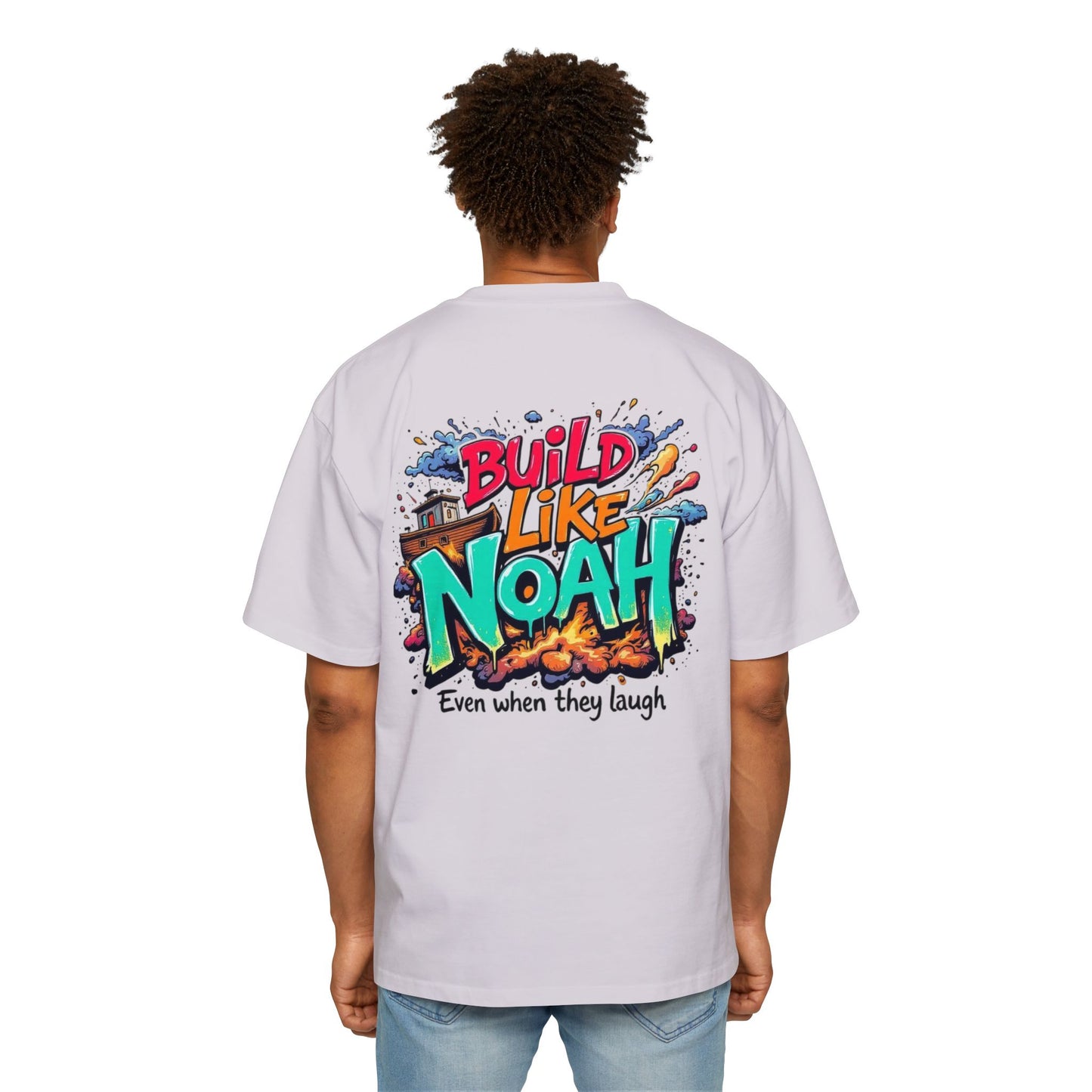 Oversized Tee - Build Like Noah Graphic Print