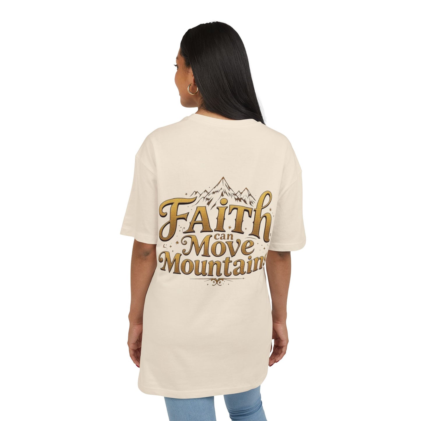Women's Oversize Tee Faith Moves Mountains