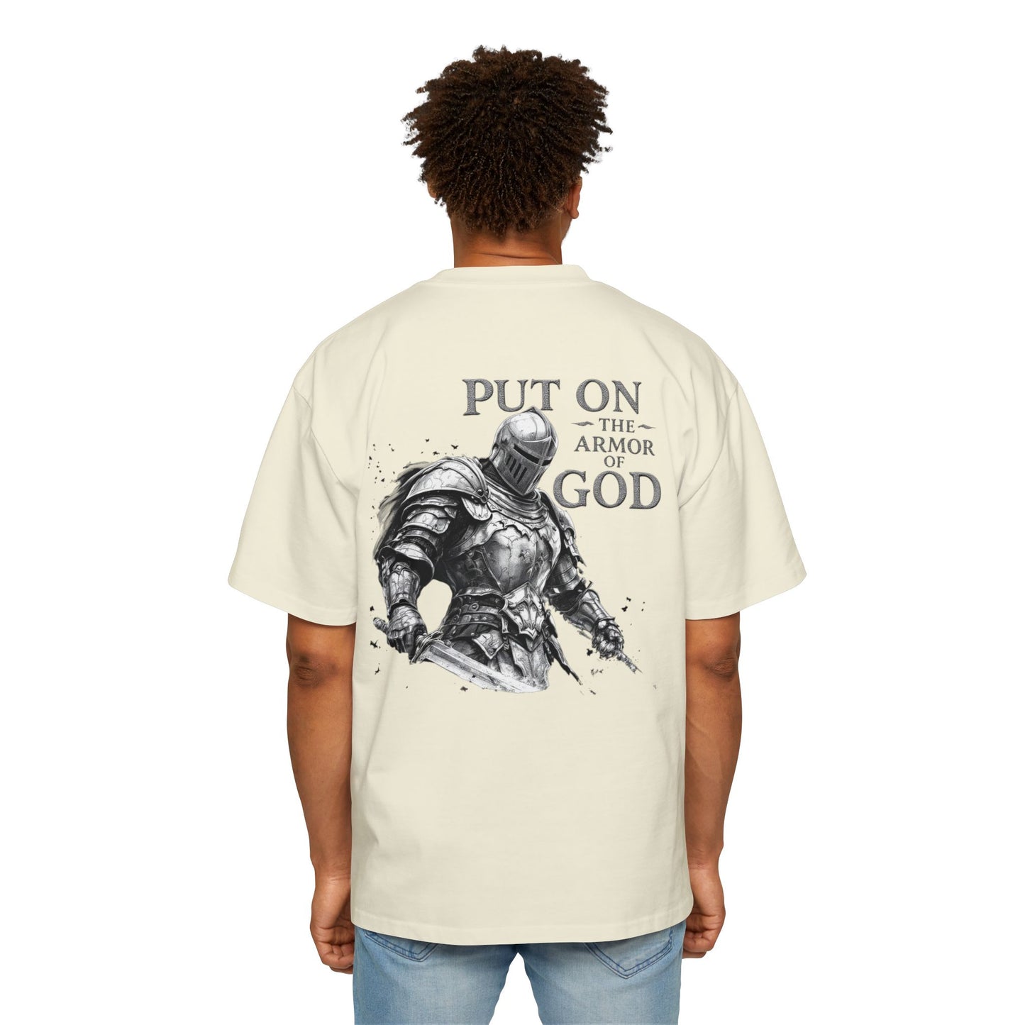 T-Shirt - Put on the Armor of God - Men's Heavy Oversized Tee