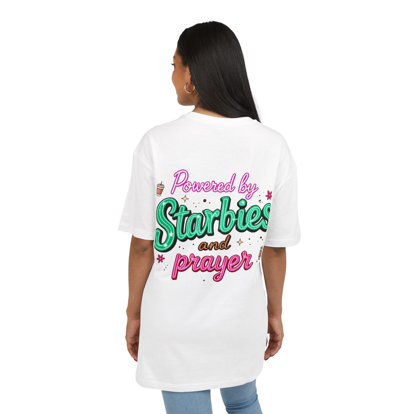 Oversize Tee - Powered by Starbies and Prayer