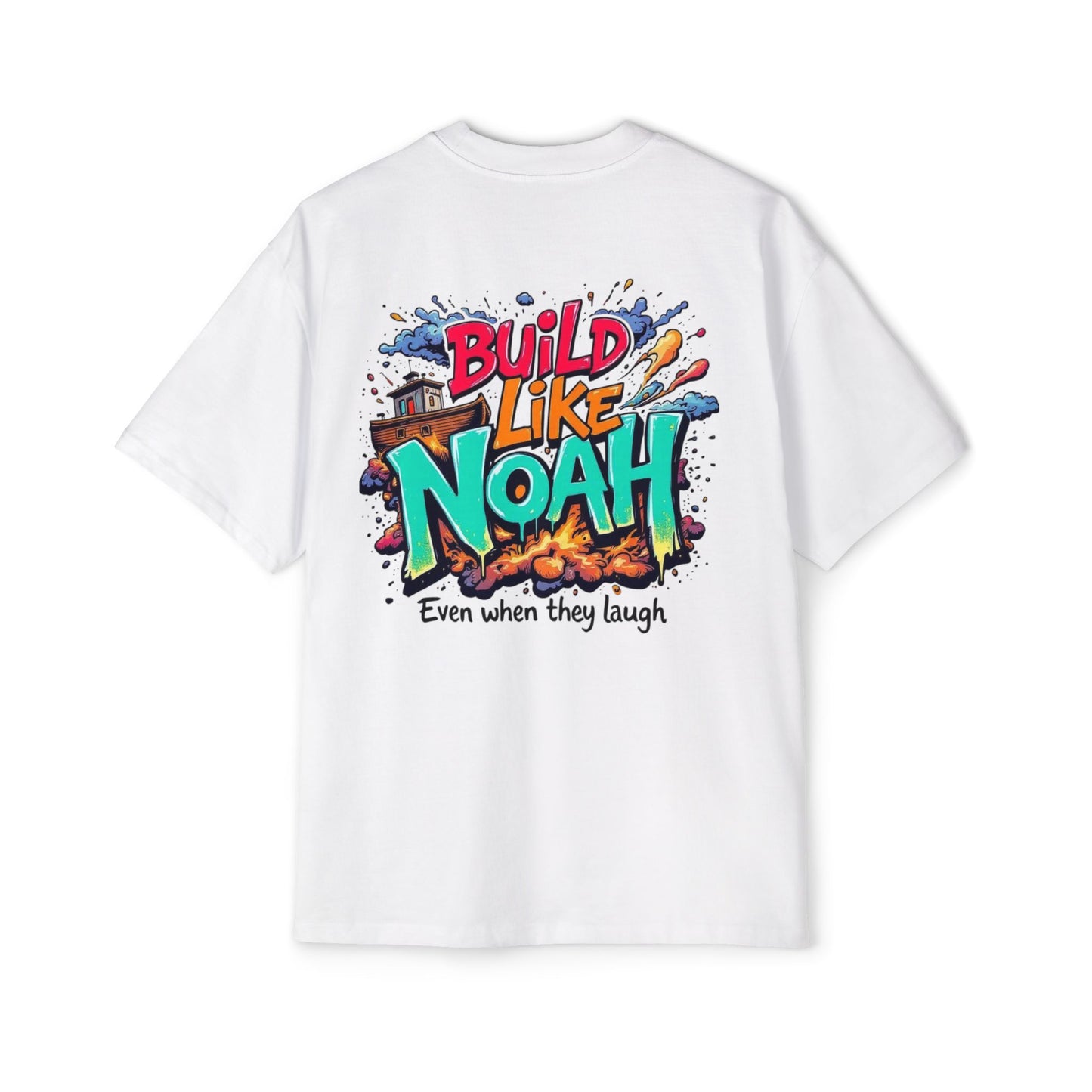 Oversized Tee - Build Like Noah Graphic Print