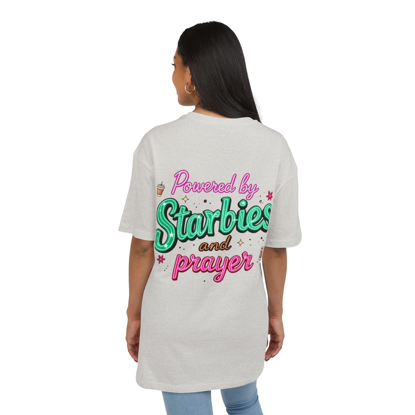 Oversize Tee - Powered by Starbies and Prayer