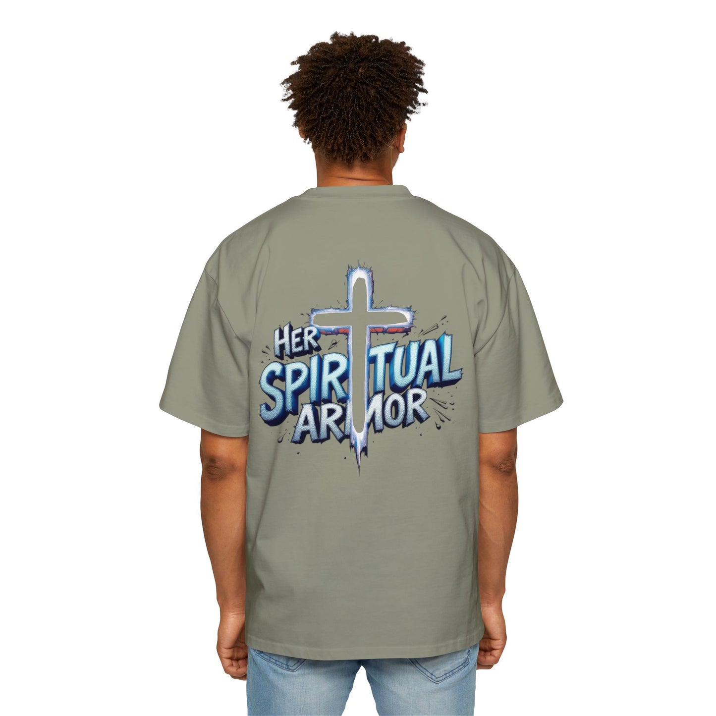 Men's Tee - Her Spiritual Armor Couple Collection Oversized T-Shirt