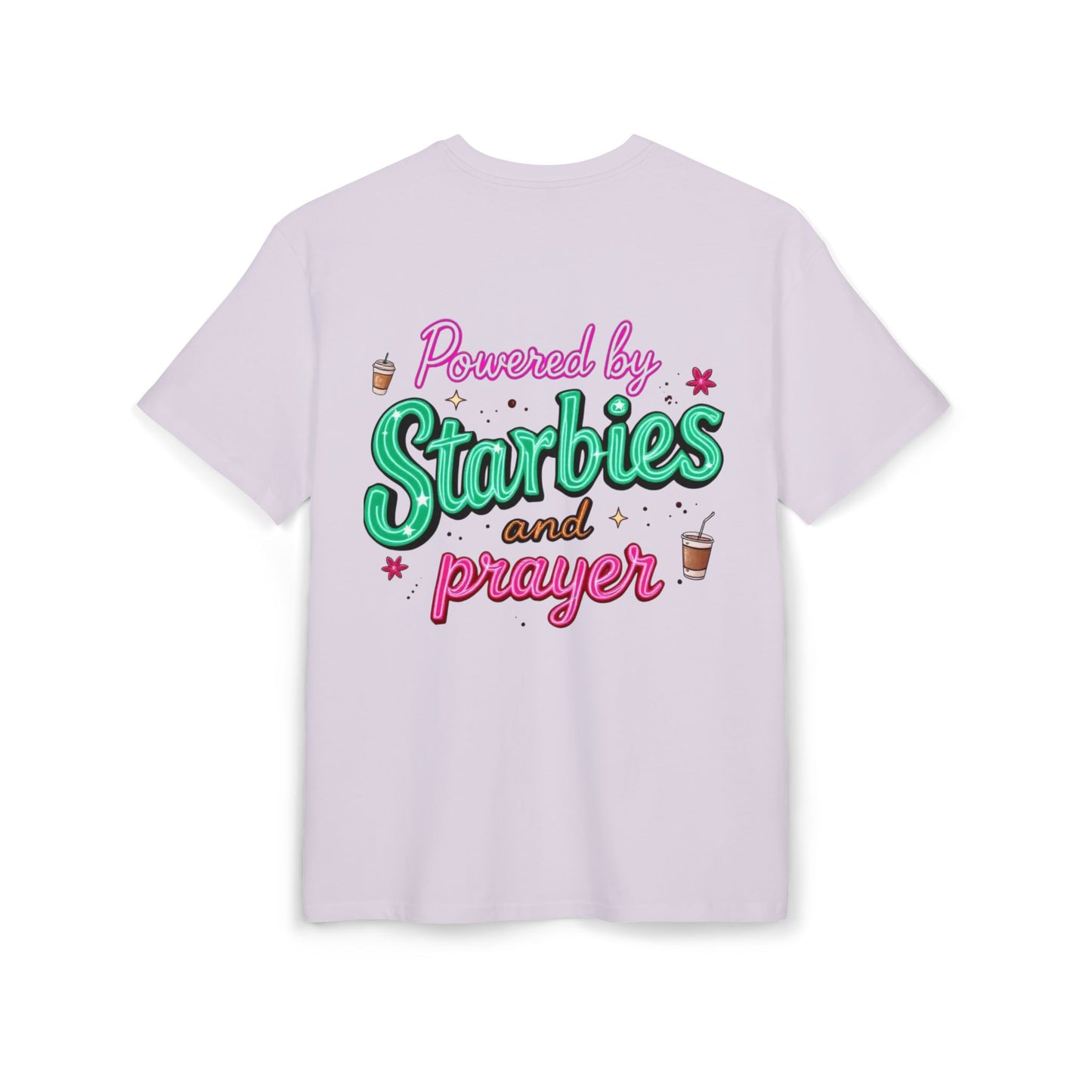 Oversize Tee - Powered by Starbies and Prayer