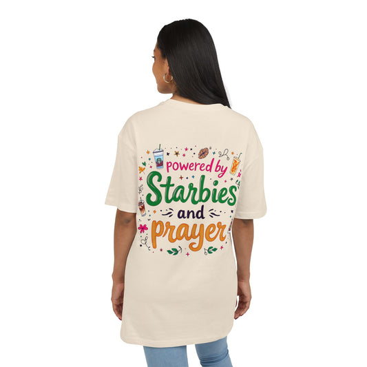 Women's Tee Powered by Starbies and Prayer