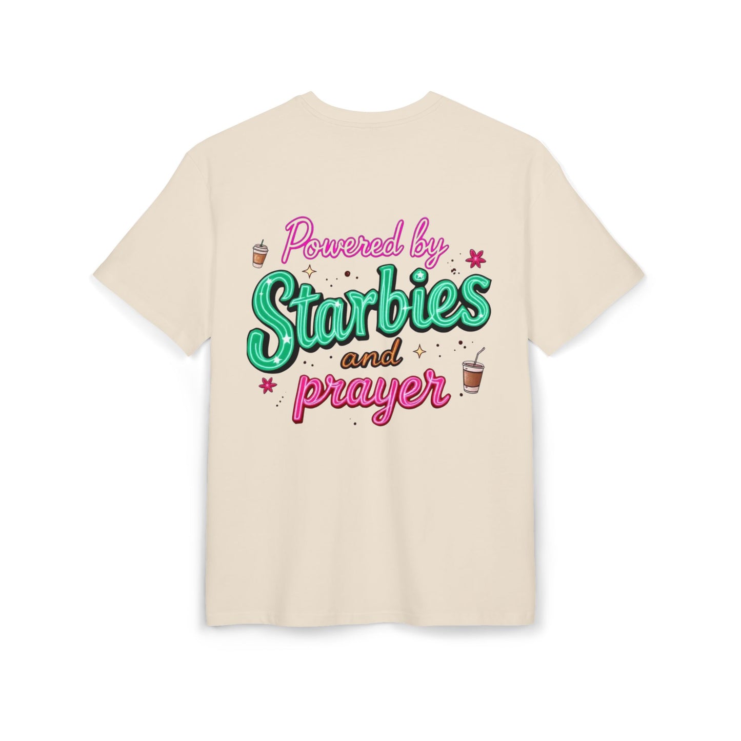 Oversize Tee - Powered by Starbies and Prayer