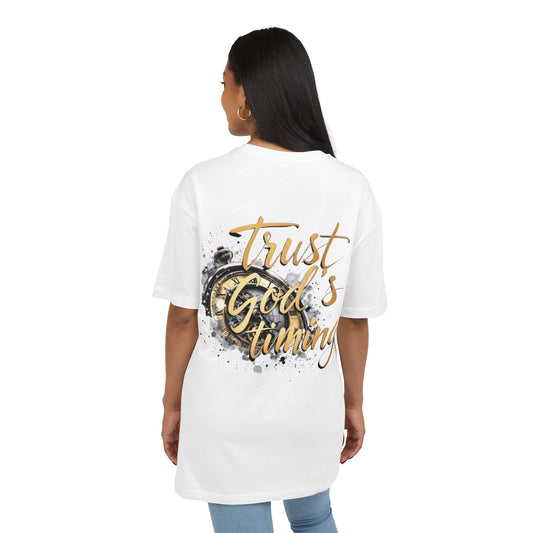 Oversize Tee - Trust God's Timing Religious T-Shirt