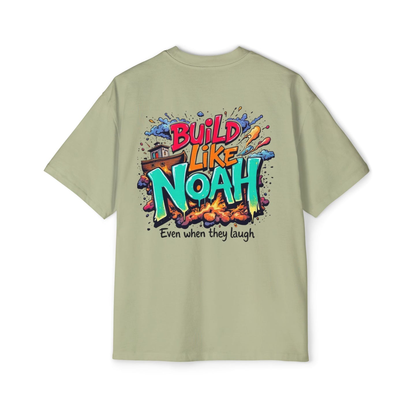 Oversized Tee - Build Like Noah Graphic Print