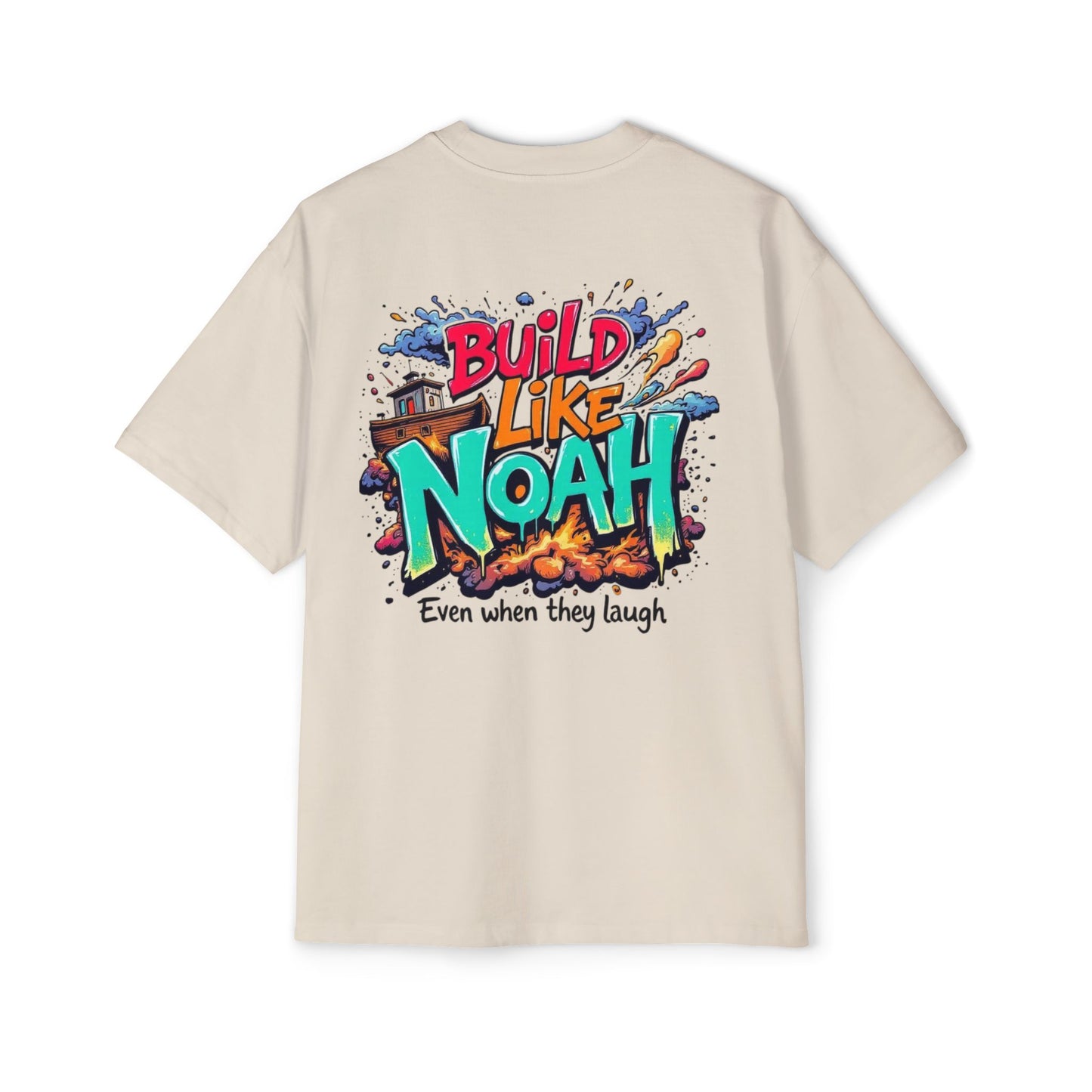 Oversized Tee - Build Like Noah Graphic Print
